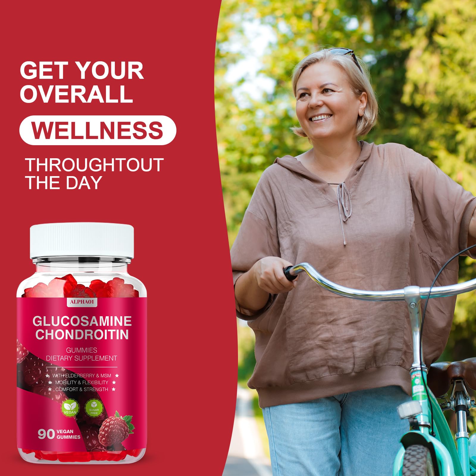 ALPHA01 joint-health pose conveys potential daily mobility support.
