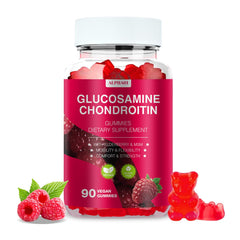 ALPHA01 Glucosamine Chondroitin Gummies raspberry bottle showing tasty joint support.