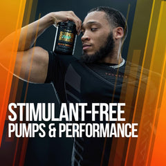 ALPHA LION Superhuman Pump in gym setting showing rapid vascularity after first set.
