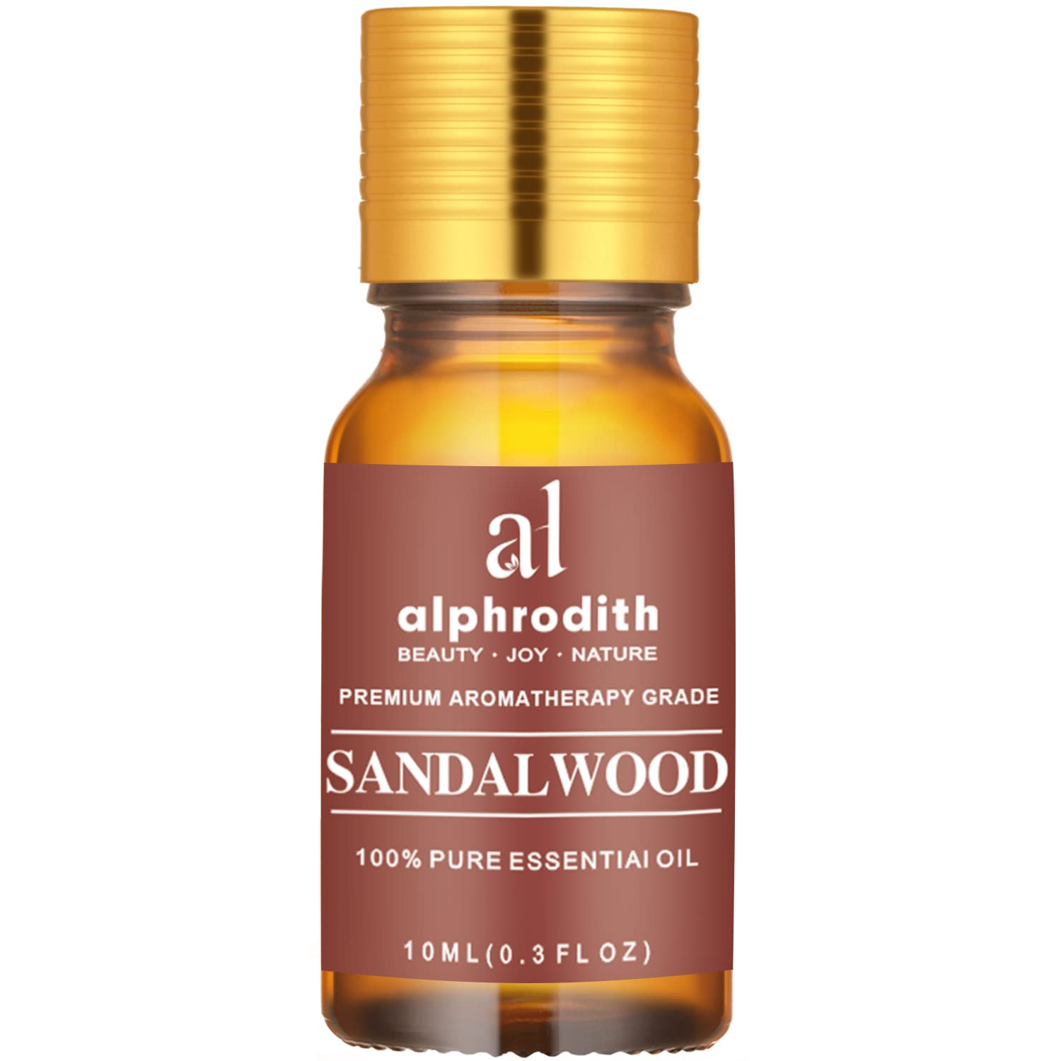 Alphrodith Indian Sandalwood oil bottle for authentic aroma in diffusers.