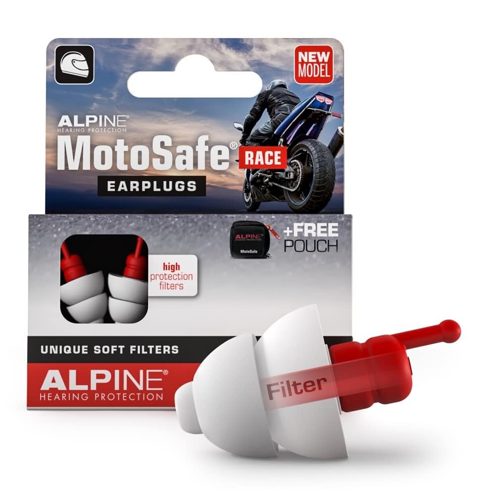 Alpine MotoSafe Race earplugs reduce wind noise for a calmer motorcycle ride.
