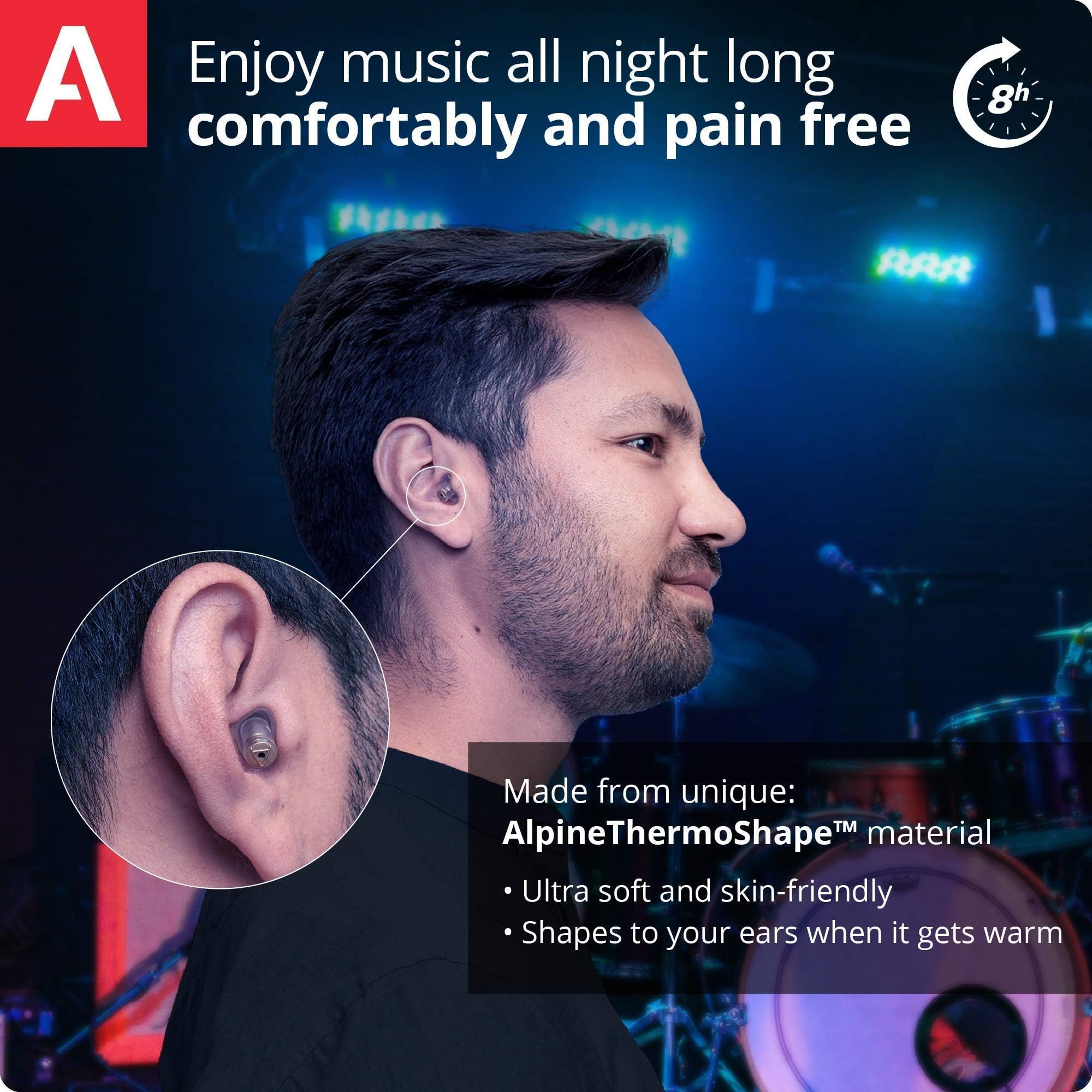Alpine MusicSafe Pro 16dB filter reduces volume while maintaining fidelity.