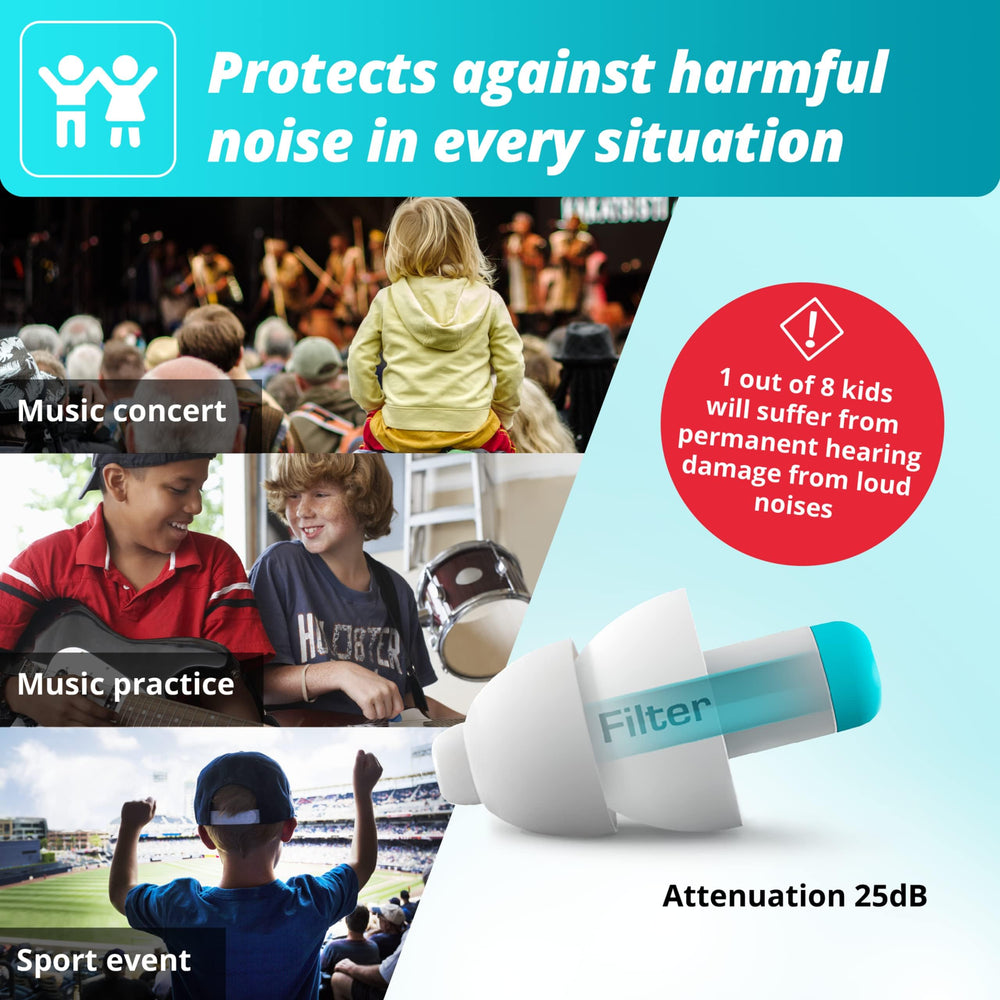 Alpine Pluggies Kids ear plugs used at bedtime for quieter, calmer nights.
