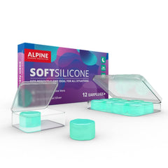 Alpine SoftSilicone ear plugs being shaped for a comfortable fit and noise reduction.