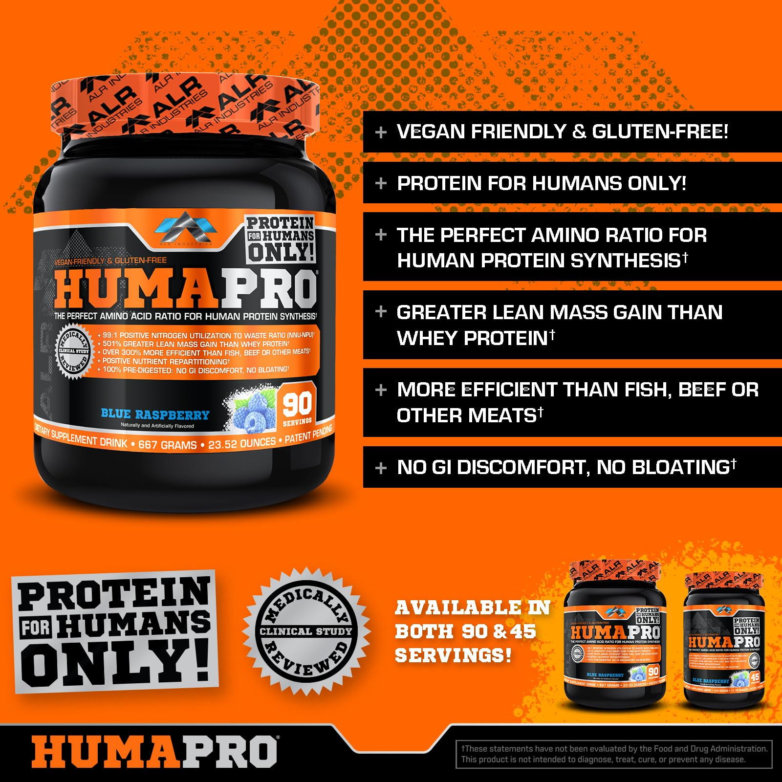 ALR Humapro serving scoop beside a glass of prepared shake