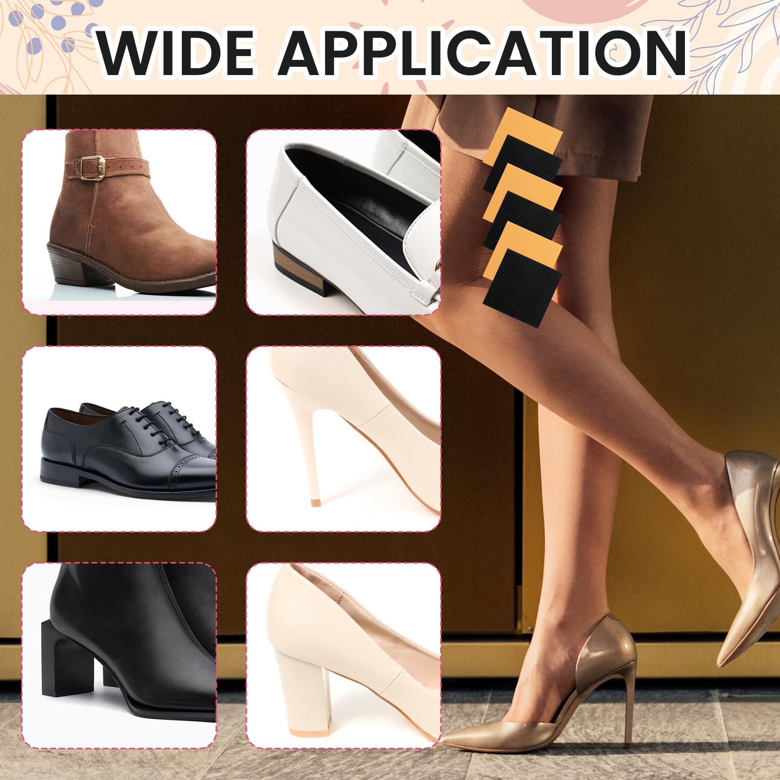 Alrhso high-heel repair pads improve stability and comfort.