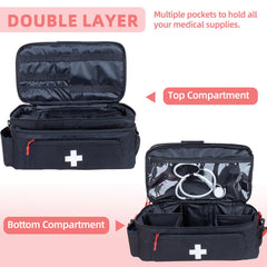 ALSLEA first aid bag open top layer emphasizes quick-access organization on the go.