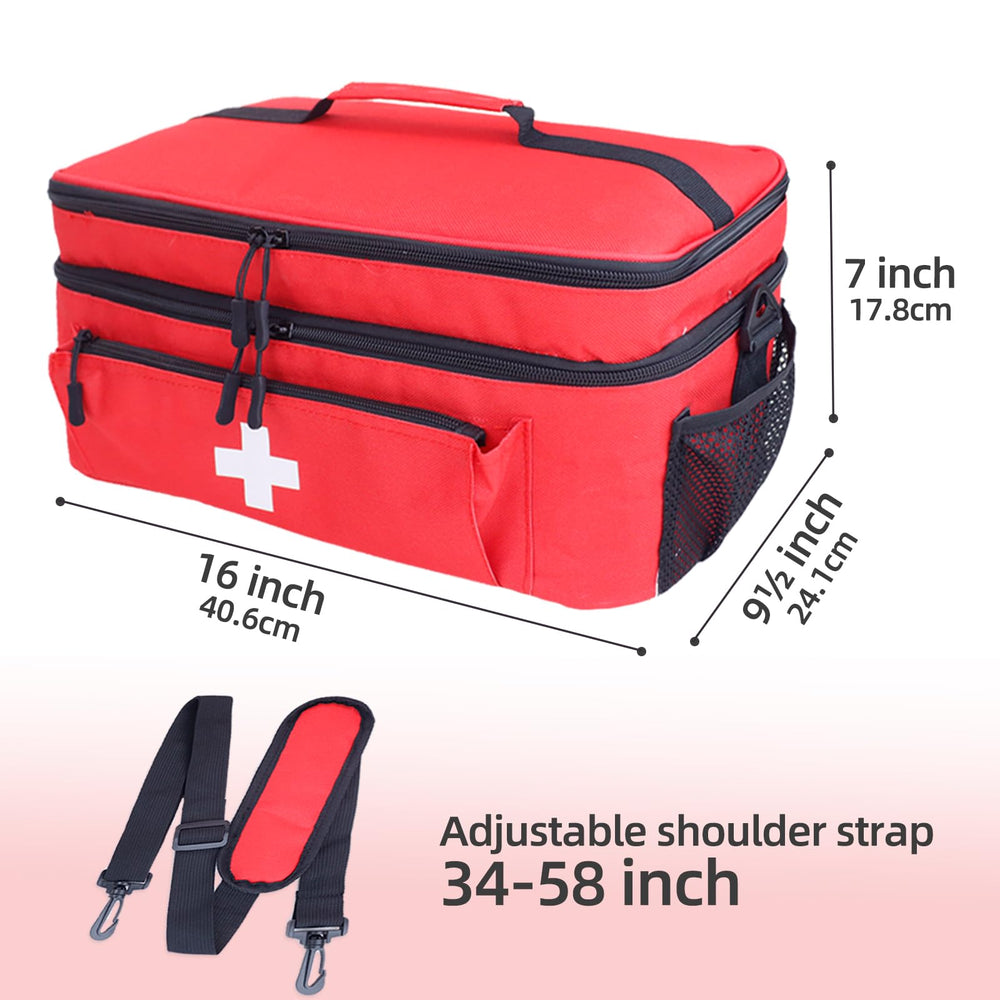 ALSLEA first aid bag portable top handle for quick grabbing.
