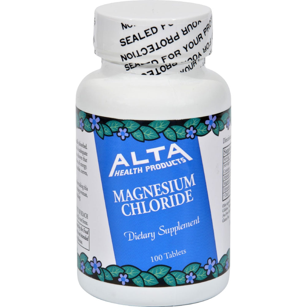 Alta Health magnesium chloride tablets bottle front for daily mineral support