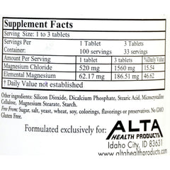 Alta Health magnesium chloride tablets close-up for easy daily supplementation