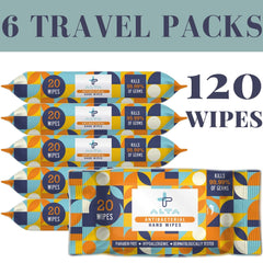 Six-pack ALTA + hand wipes display for portable daily cleansing.