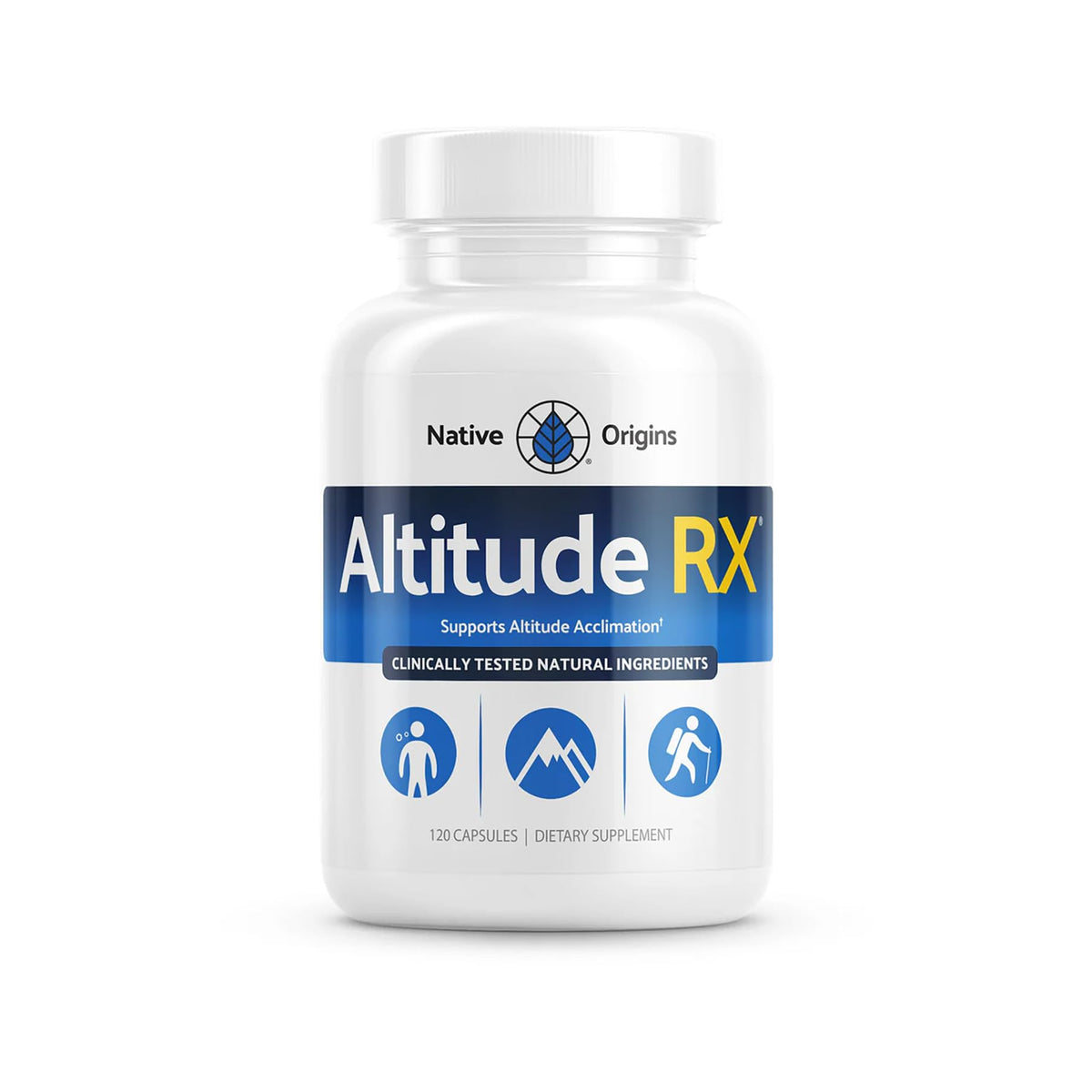 Altitude RX OxyBoost bottle label shows clean design for on-the-go altitude support.