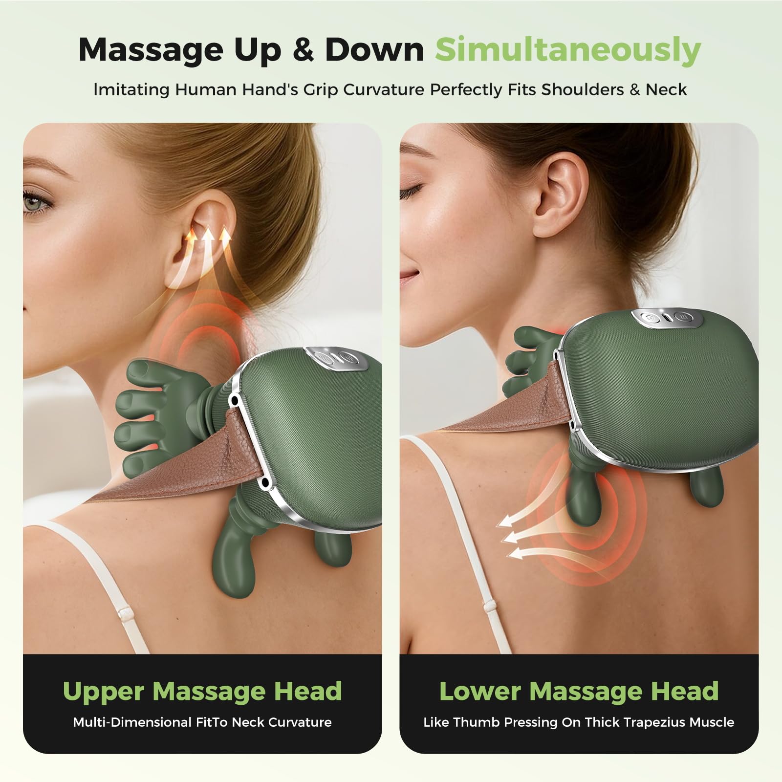 Heat therapy panel with adjustable warmth for soothing massage.