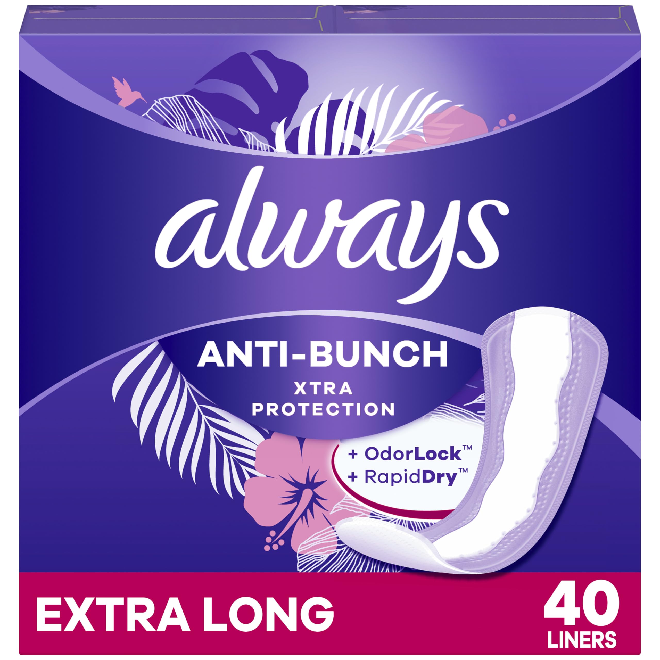 Always Anti-Bunch Xtra Protection daily liner extra long for all-day dryness