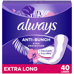 Always Anti-Bunch Xtra Protection daily liner extra long for all-day dryness