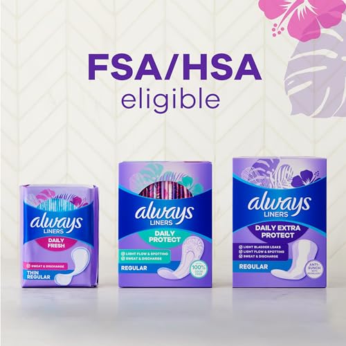 Always Daily Fresh Thin Liners in use near underwear shows comfortable daily protection.