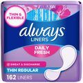 Always Daily Fresh Thin Liners – Unscented, Regular Absorbency, 162 Count
