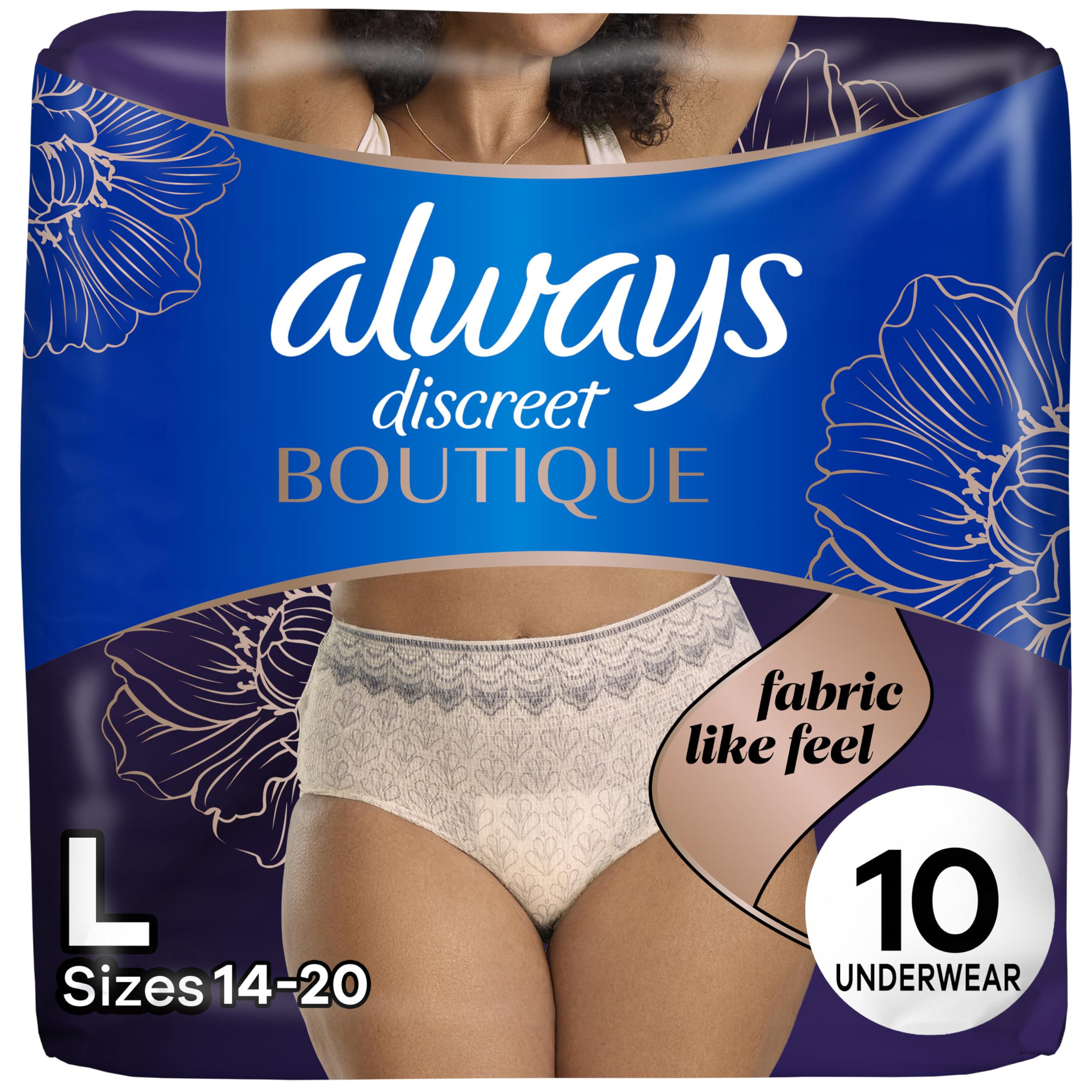 Always Discreet Boutique Rosy panty look for discreet daily protection.