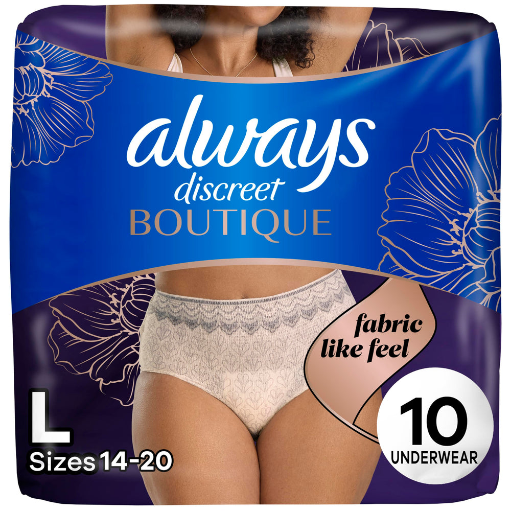 Always Discreet Boutique Rosy panty look for discreet daily protection.