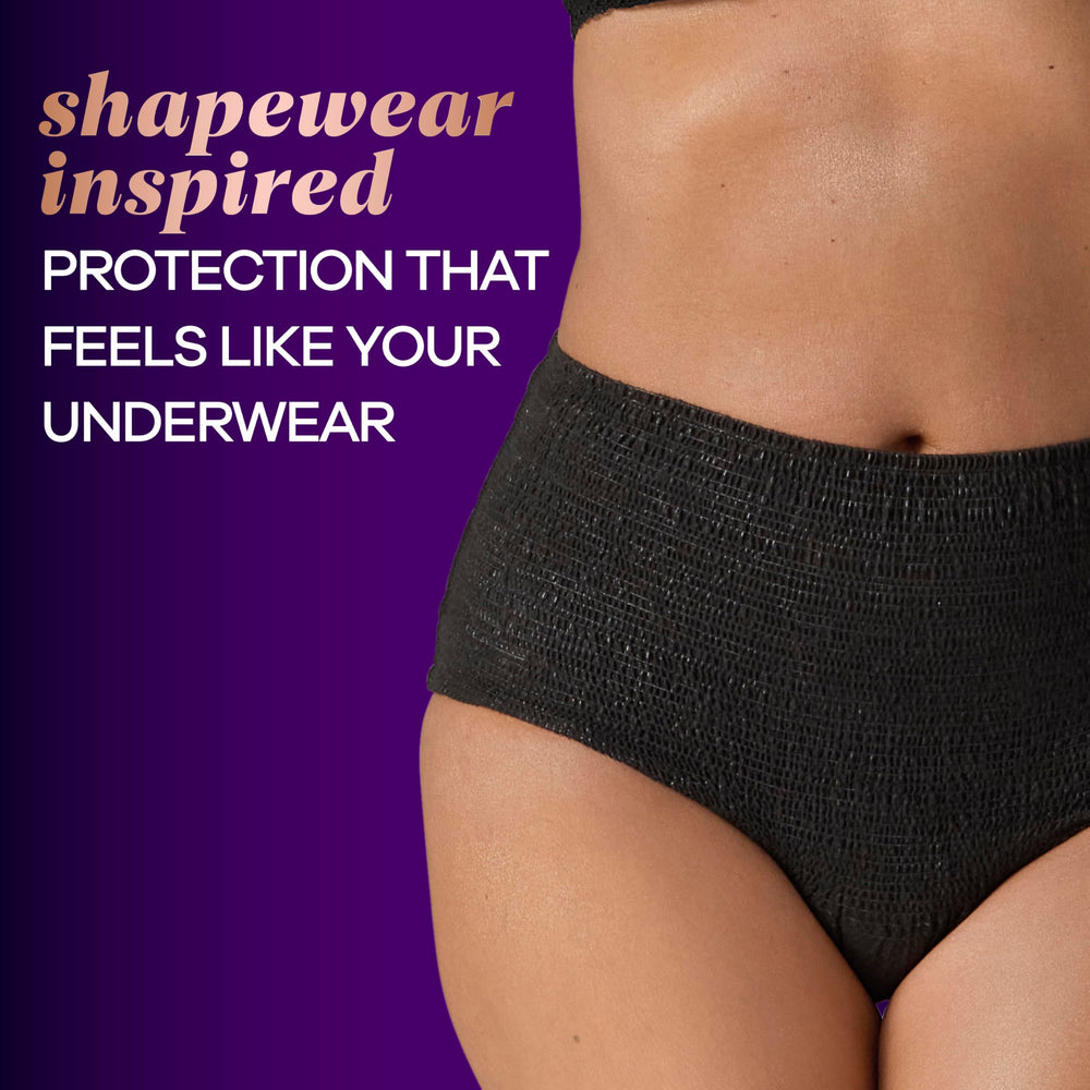 Always Discreet Boutique absorbent core delivers quick gel absorption to contain leaks.