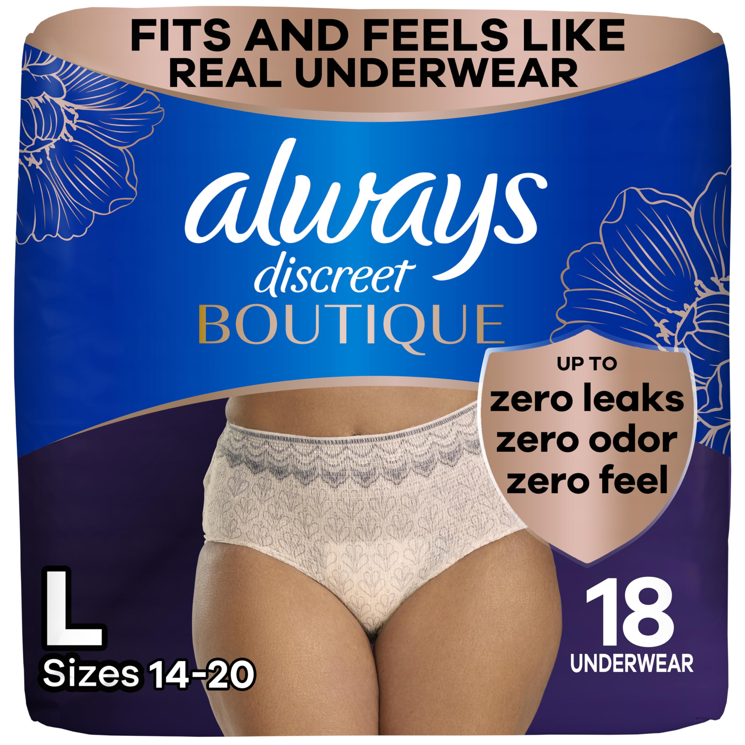Always Discreet Boutique Rosy High-Rise underwear for a smooth silhouette under clothing