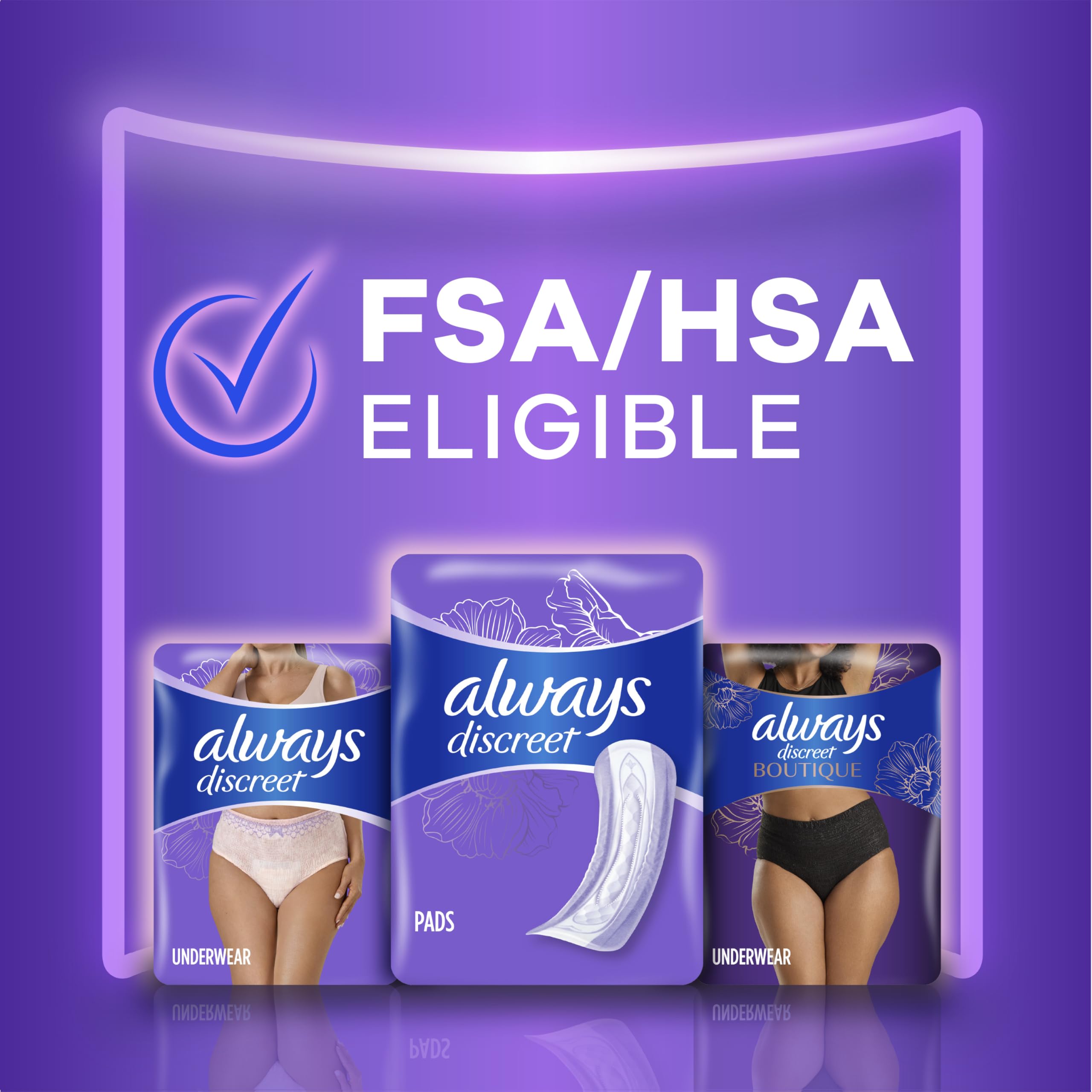 Always Discreet bulk-pack display demonstrates value and easy stocking