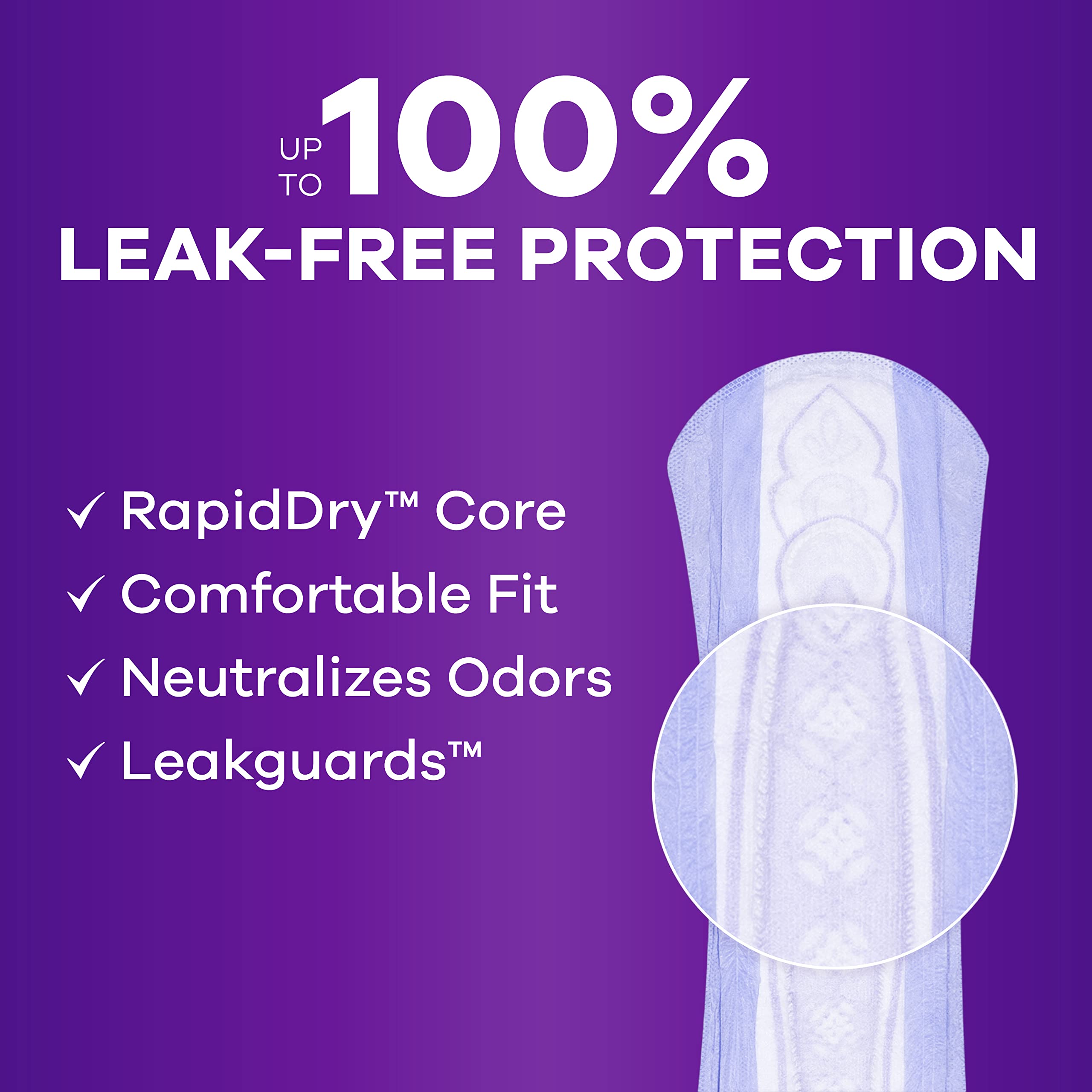Always Discreet discreet-contour design offers a comfortable, barely-there fit.