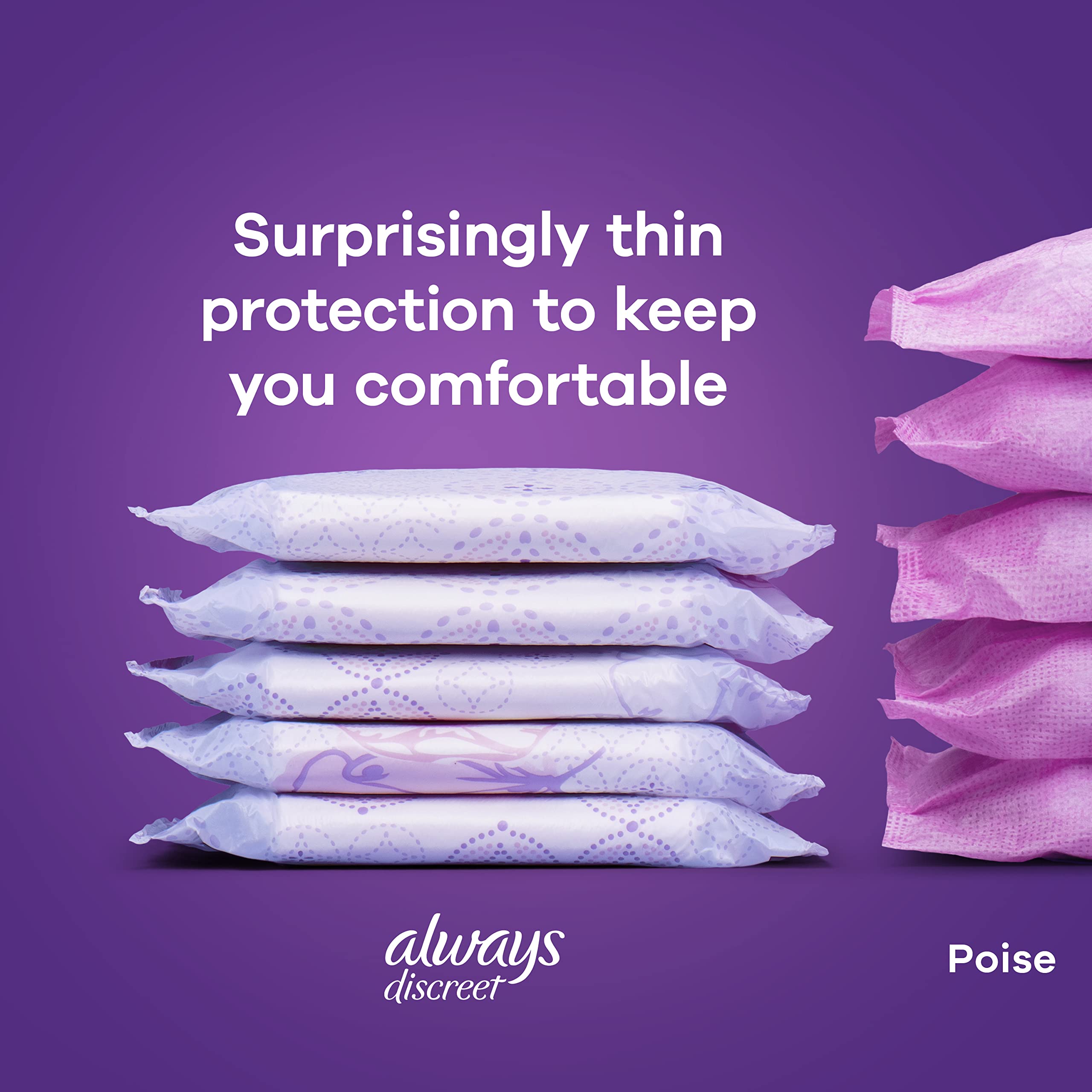 Always Discreet odorlock-technology neutralizes odors instantly and continuously.