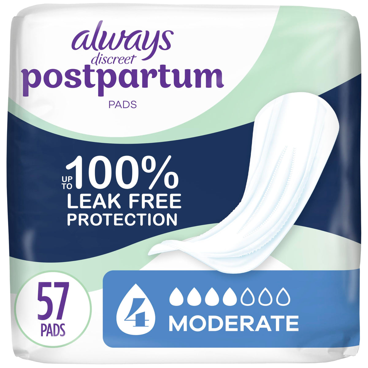 Always Discreet postpartum pads pack offers bulk protection for daily use