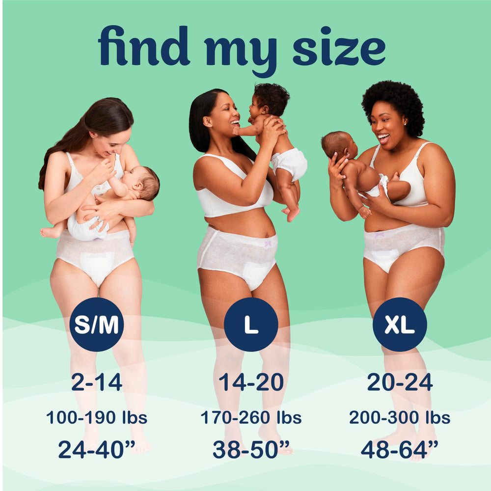 Always Discreet postpartum underwear uses cottony stretch fabric to hug curves