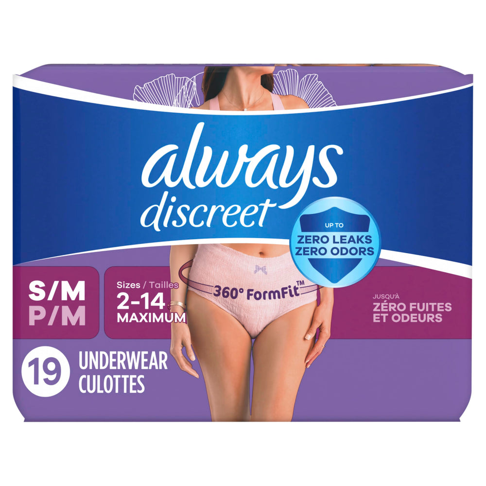 Always Discreet postpartum-friendly underwear designed for a secure, comfortable fit.