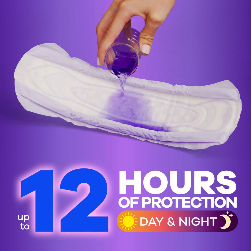 Always Discreet RapidDry core closeup highlights fast absorption and dry feel