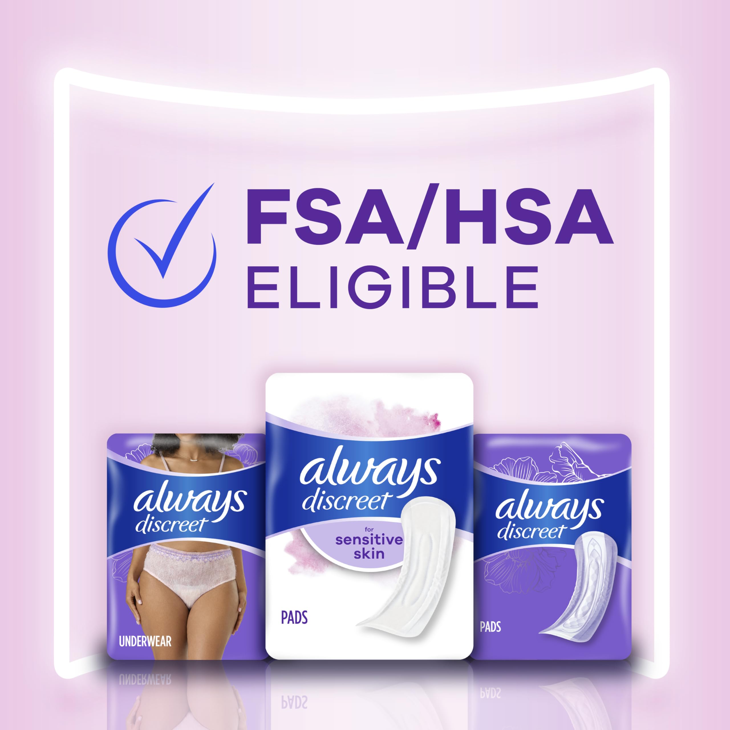 Always Discreet Sensitive Pads fragrance-free option for sensitive individuals.