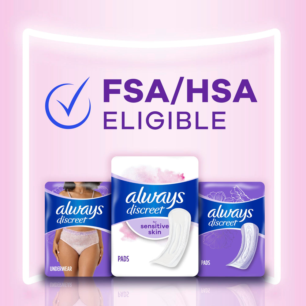 Always Discreet Sensitive Pads fragrance-free option for sensitive individuals.