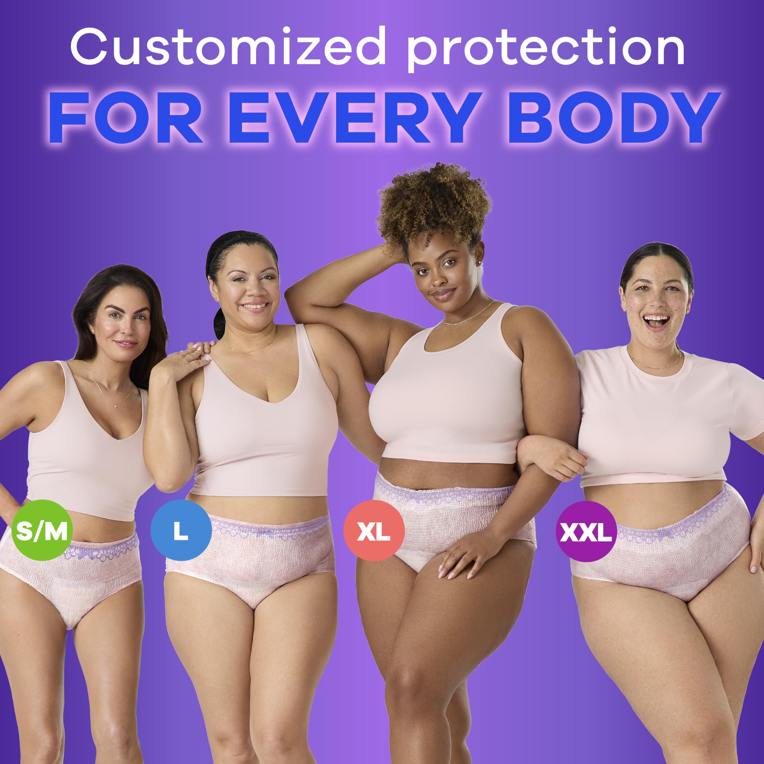 Always Discreet super absorbent core absorbs leaks quickly into gel.