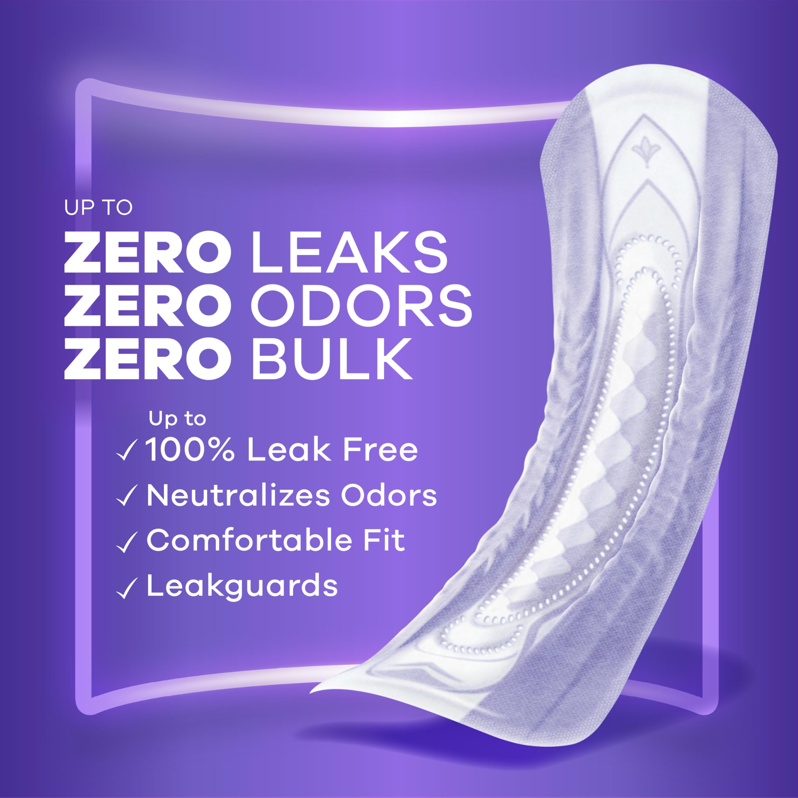 Always Discreet thin discreet fit pads contour softly for under clothes discretion.