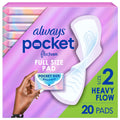 Always Pocket FlexFoam Pads Size 2 Heavy with Wings – 20 Count | Portable Full-Size Protection