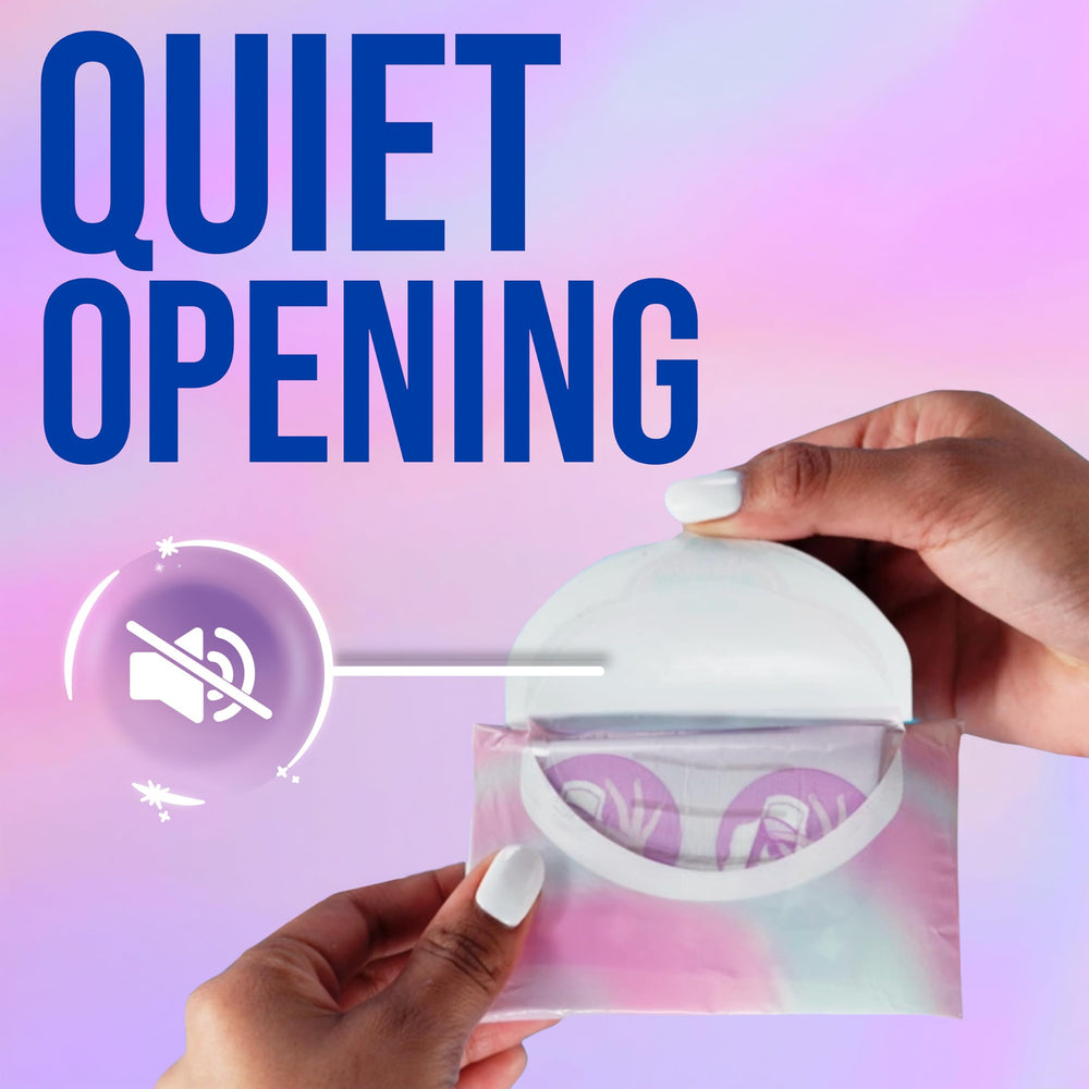 Dermatologically tested label on Always Pocket FlexFoam packaging