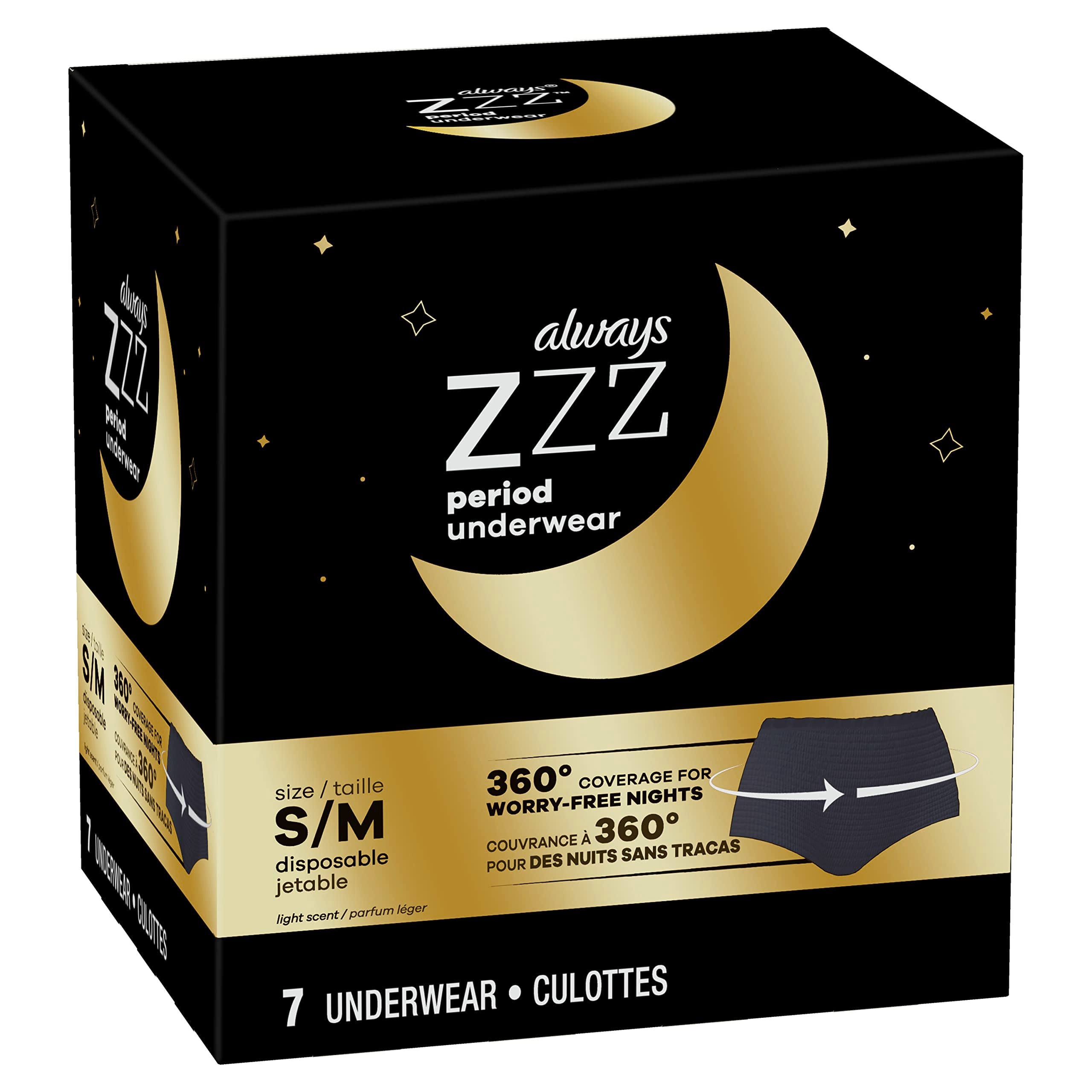 Always ZZZ Overnight Underwear, diseño interior cómodo de ajuste similar a ropa interior.