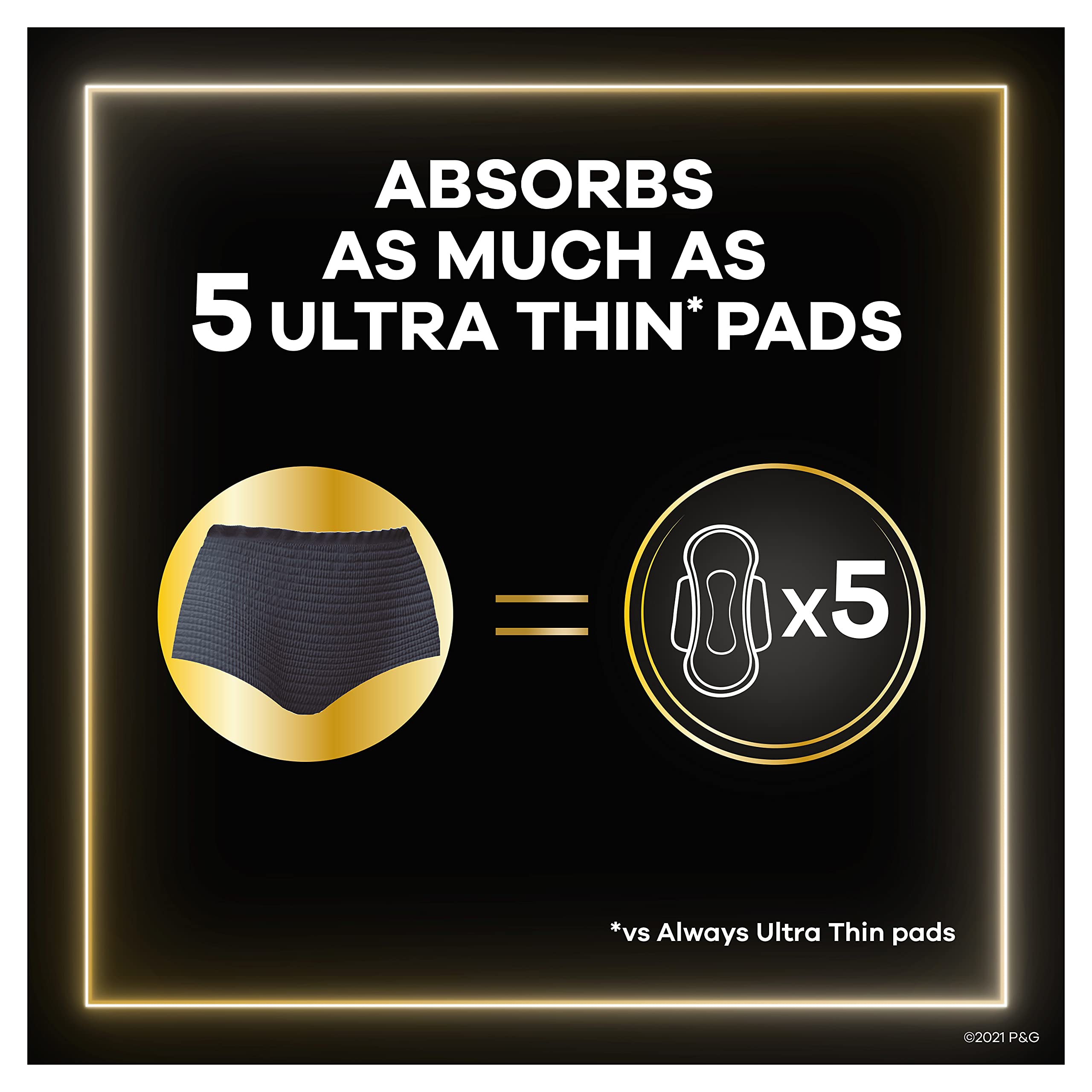 Always ZZZ Overnight Underwear tejido sedoso y transpirable para comodidad nocturna.