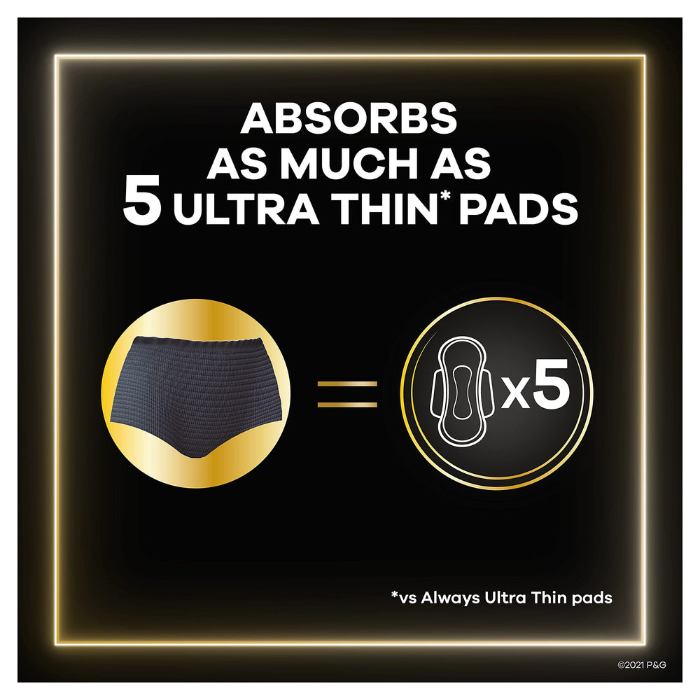 Always ZZZ Overnight Underwear tejido sedoso y transpirable para comodidad nocturna.