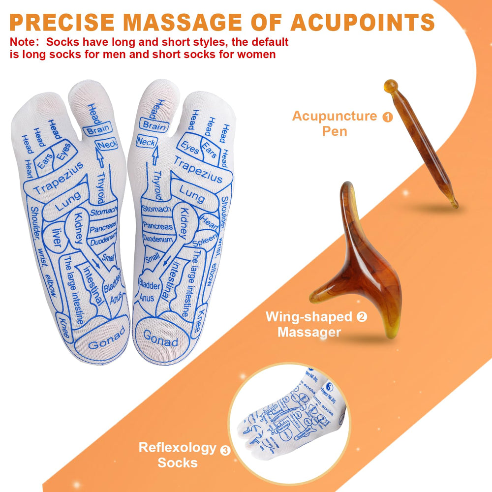 AM-reimay reflexology socks made from breathable cotton for long wear.