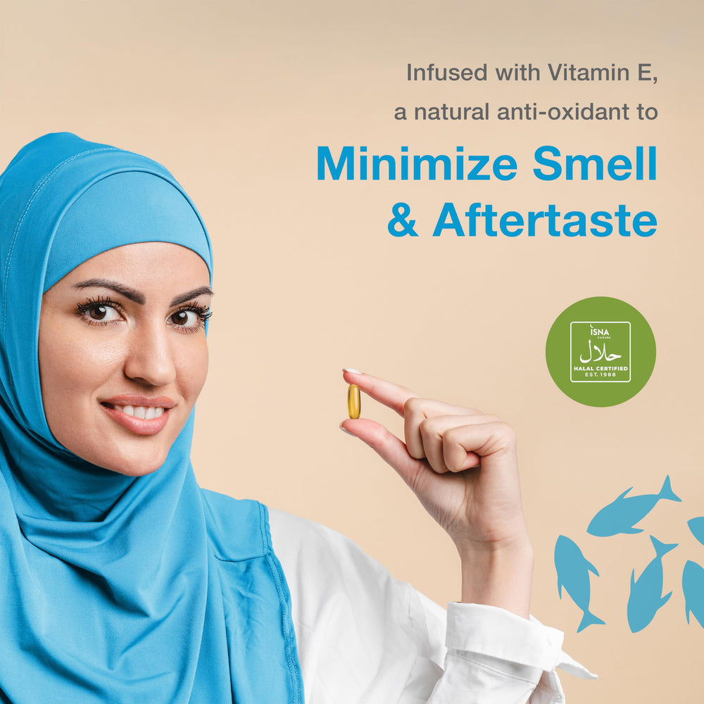 Amanah Omega-3 label shows ISNA halal certification