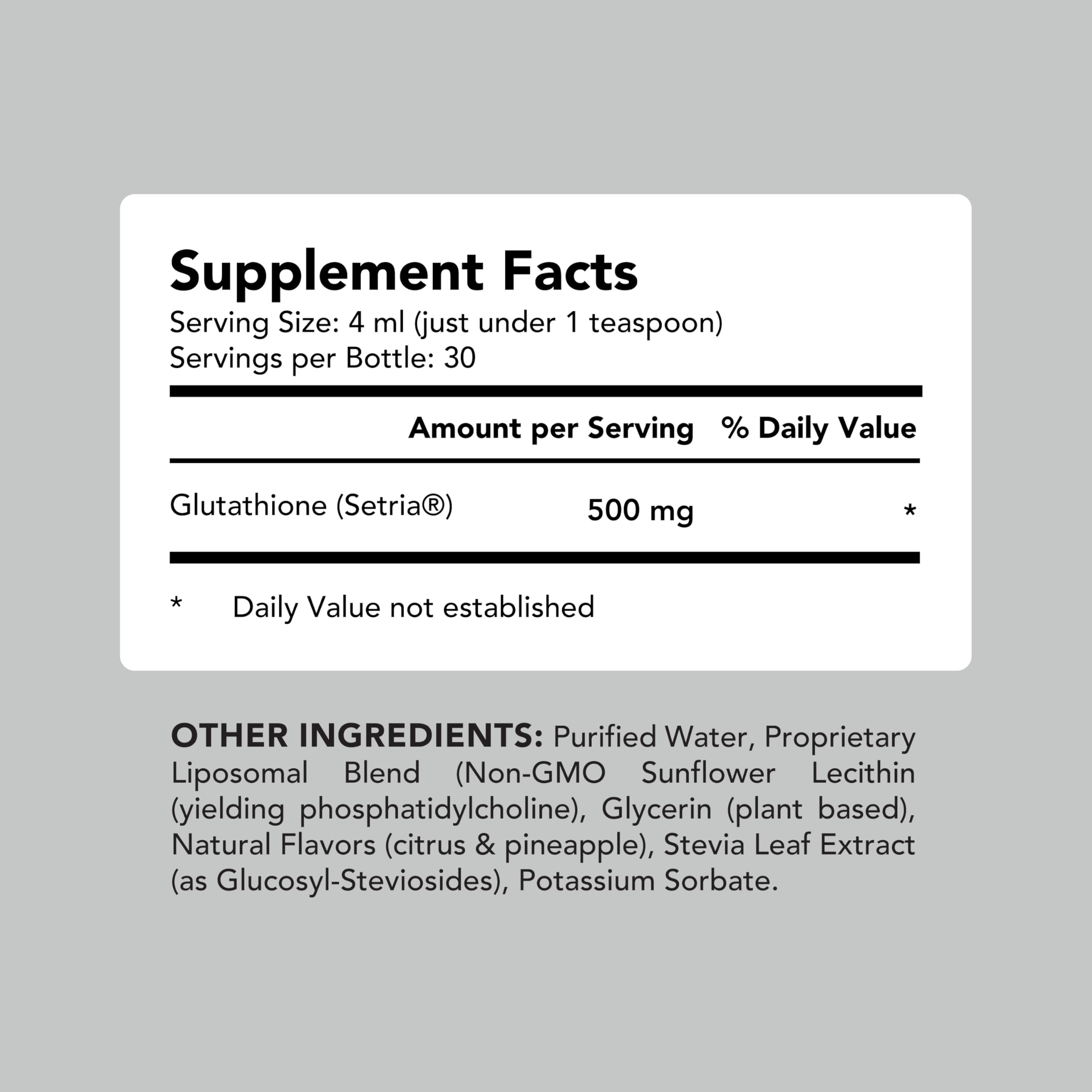 AMANDEAN bottle label close-up showcasing premium liposomal delivery.
