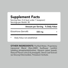 AMANDEAN bottle label close-up showcasing premium liposomal delivery.