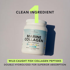 AMANDEAN Marine Collagen powder packaging front highlighting wild-caught source.