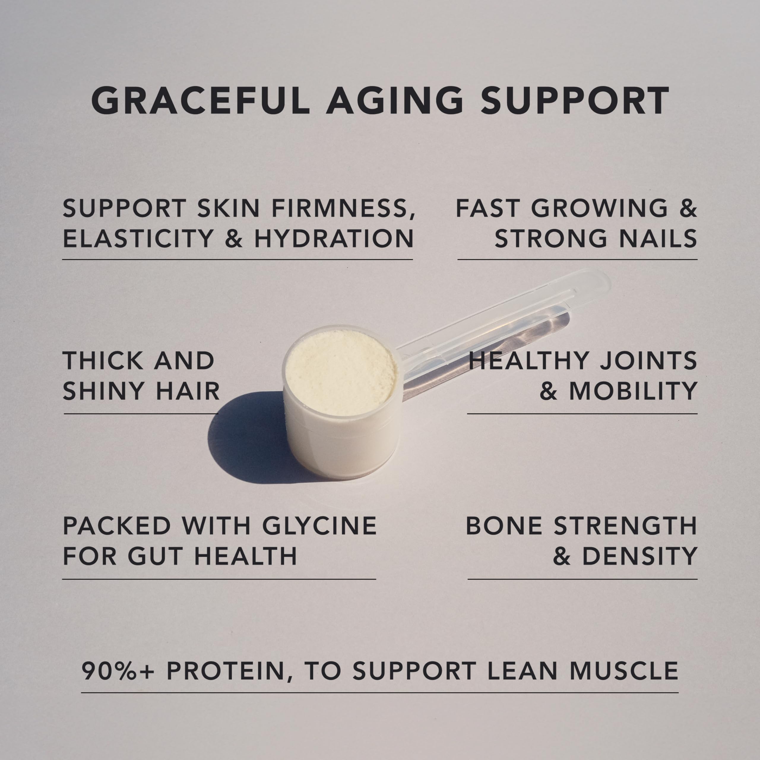 AMANDEAN Marine Collagen peptides scoop on lid for easy daily dosing.