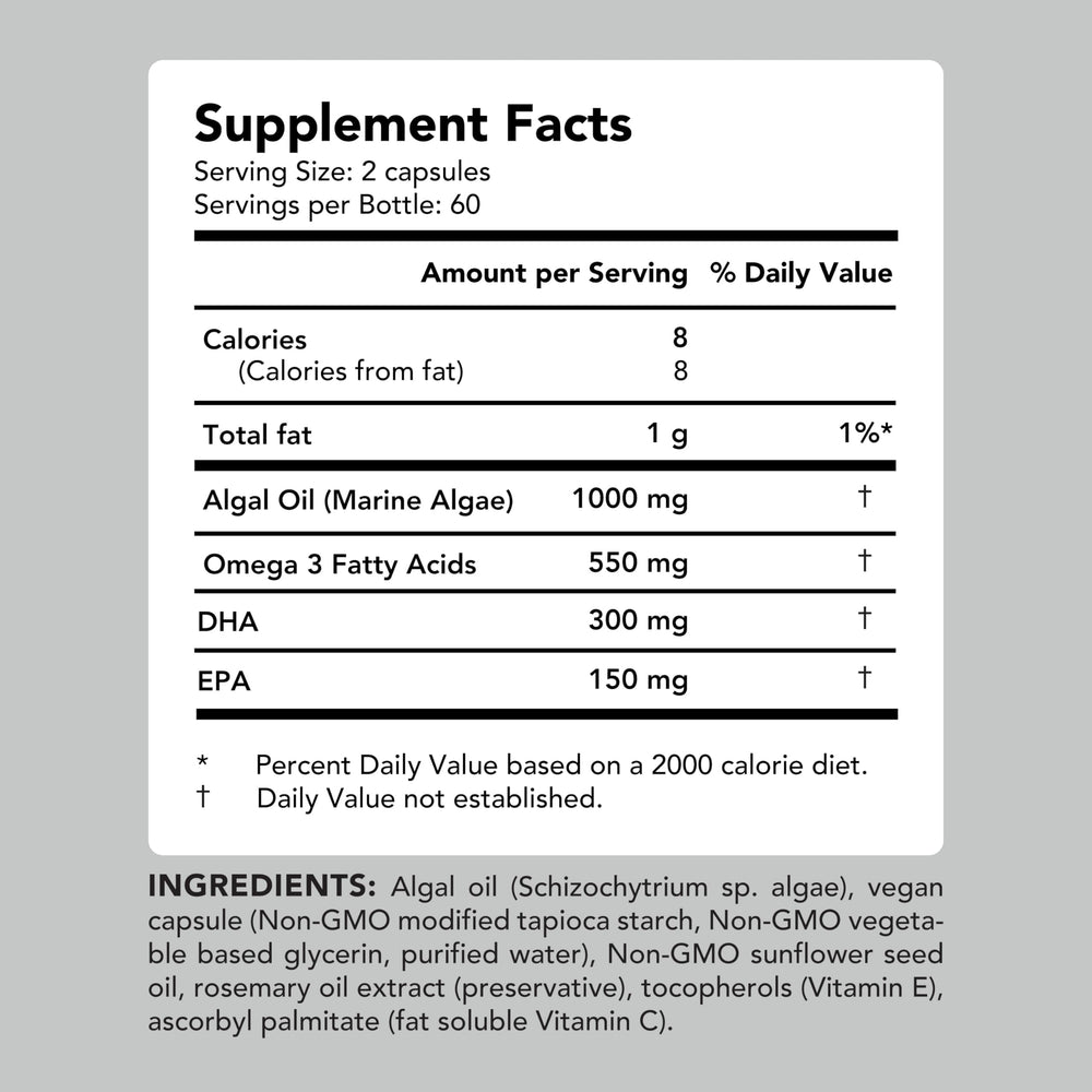 AMANDEAN non-GMO algae oil illustration emphasizing purity and safety.