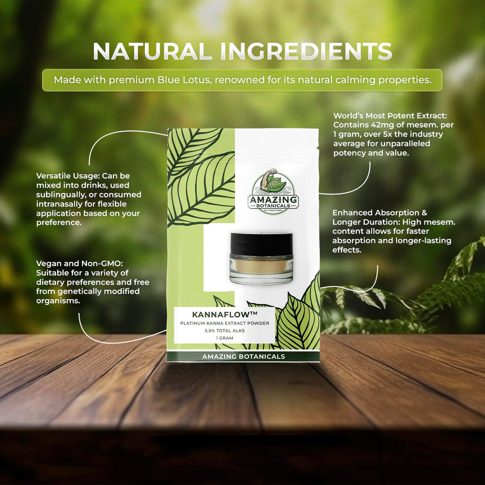 Amazing Botanicals measuring scoop inside for precise, adjustable dosing