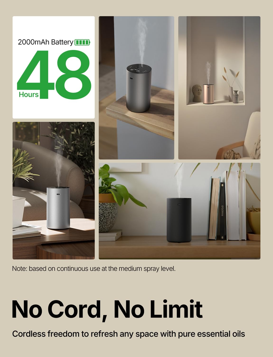 AMAZING FLOWER waterless diffuser close-up reveals premium aluminum finish.